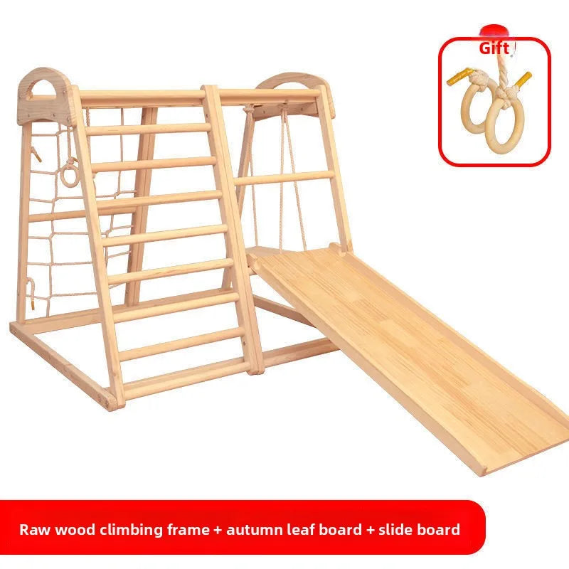Wooden Indoor and Outdoor Kids Slide Climbing Frame Montessori