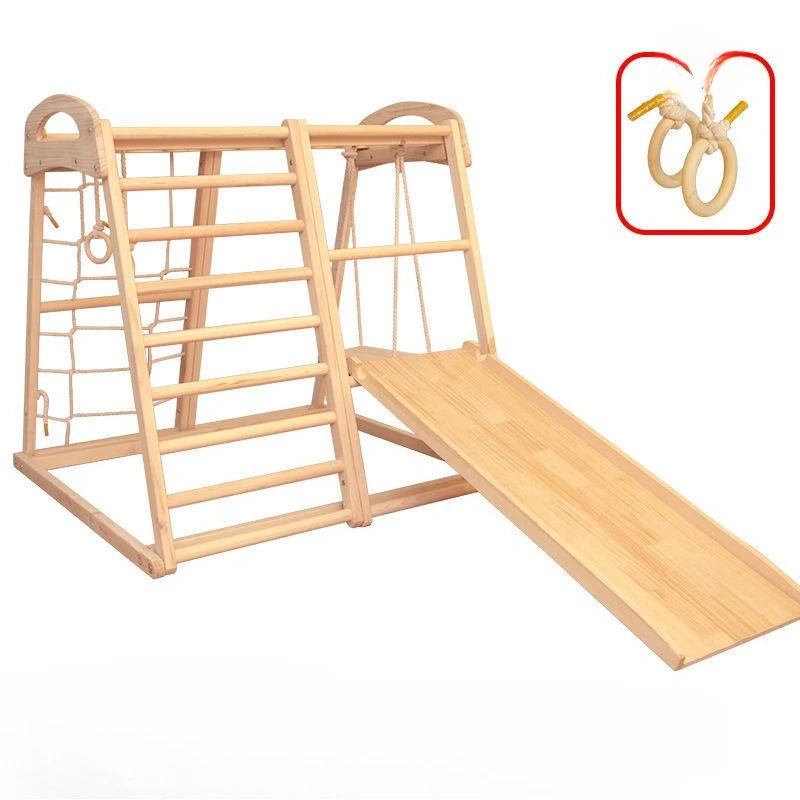 Wooden Indoor and Outdoor Kids Slide Climbing Frame Montessori