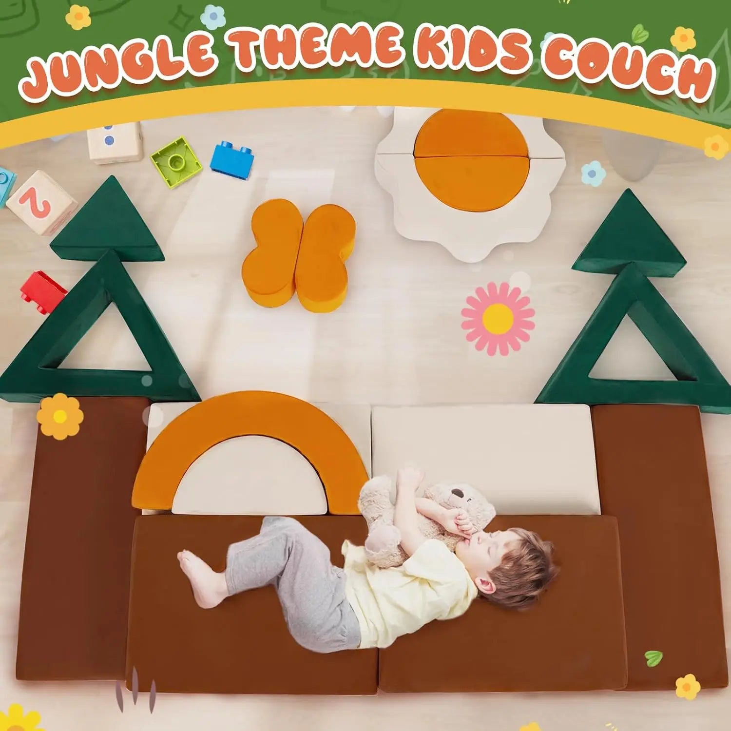 jungle theme Modular Kids Play Couch