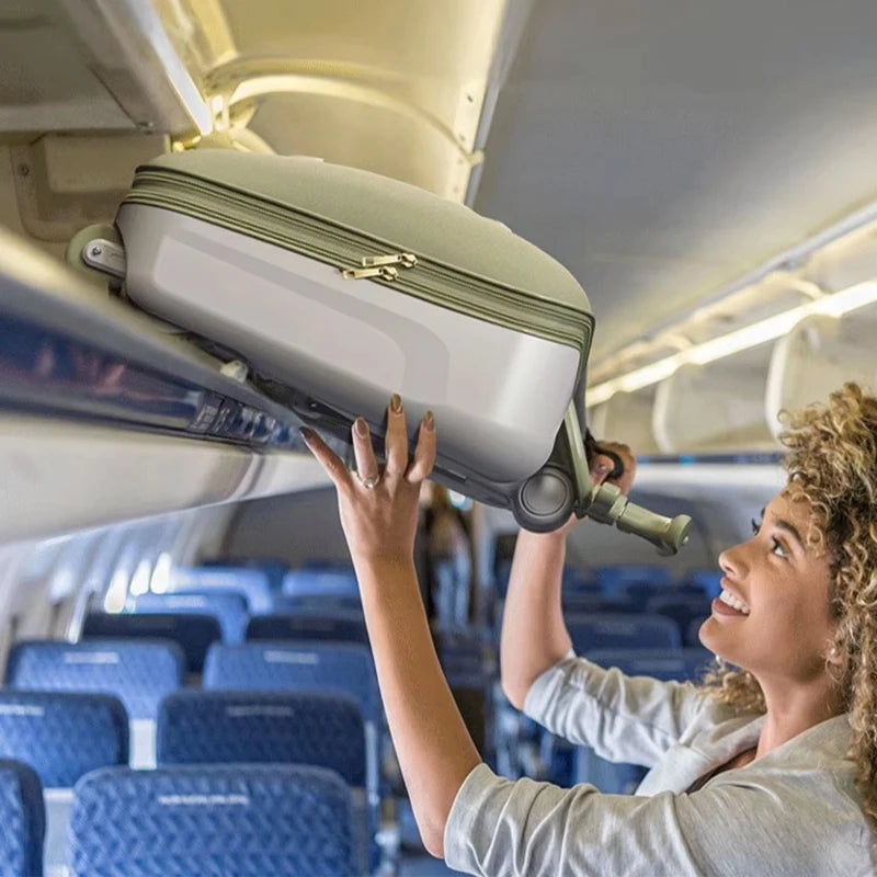 Kids' Travel Trolley Suitcase Mountable on Plane with Spinner Wheels Luggage Ride and Walk The Baby's Suitcase Folding Stroller