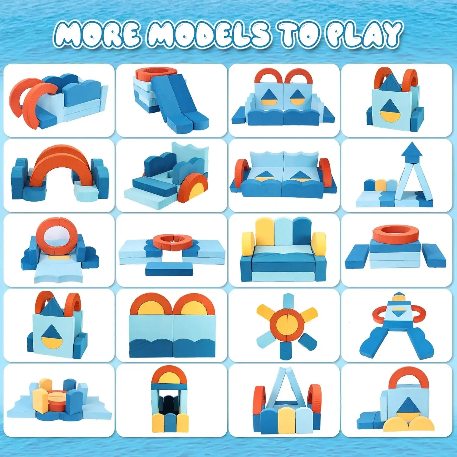 22Pcs Modular Kids Play Couch for Toddler -