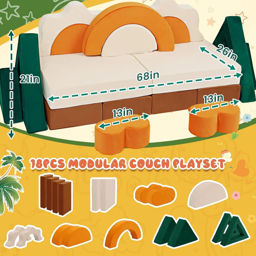 jungle theme Modular Kids Play Couch