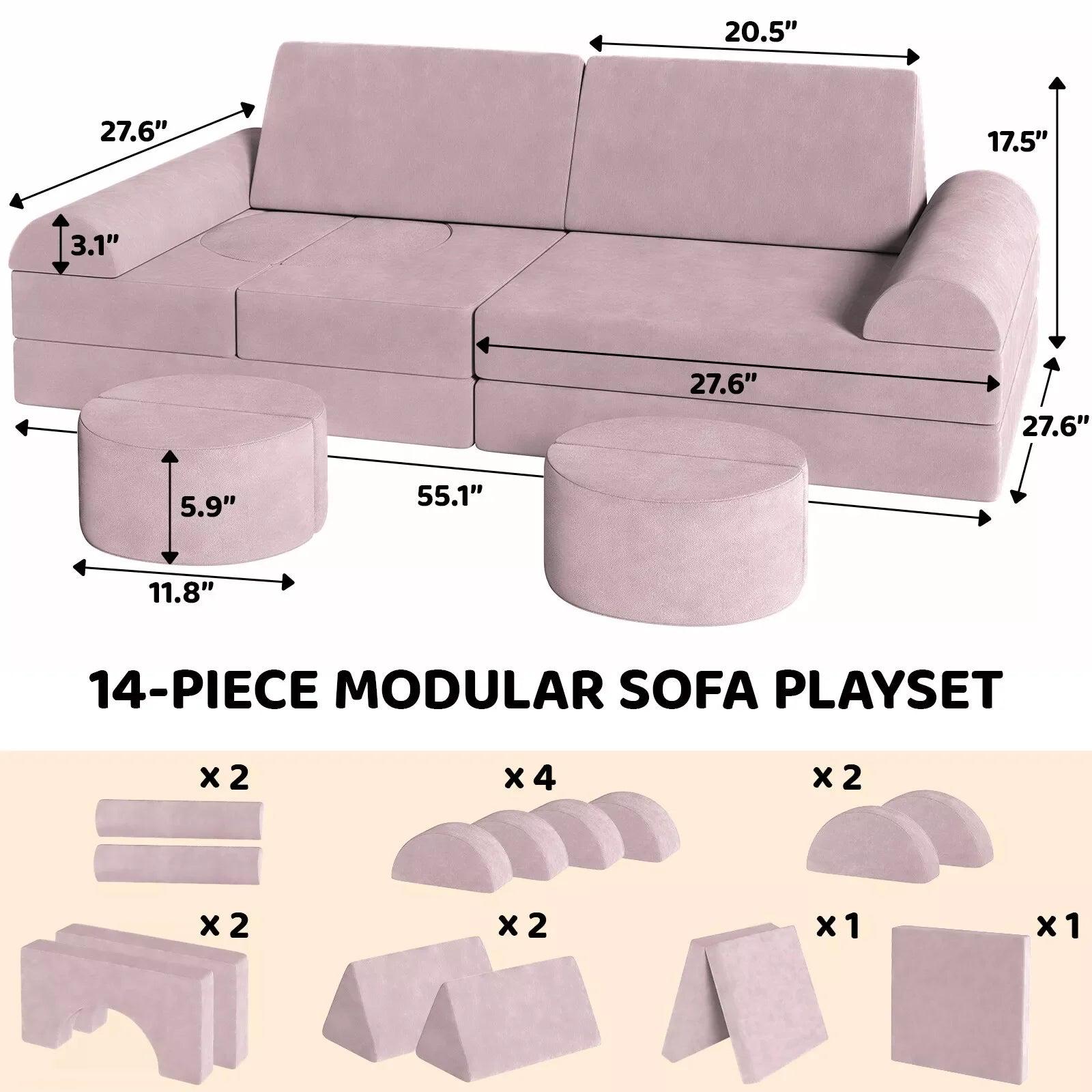 Modular Kids Play Couch