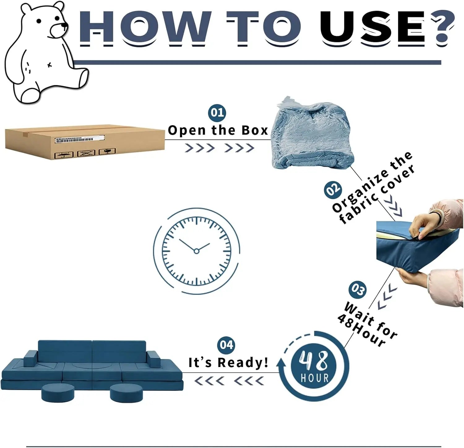 22-Piece Modular Kids Play Couch for Playroom, Bedroom, and Living Room - Inspiring Creativity with Convertible Foam Sofa