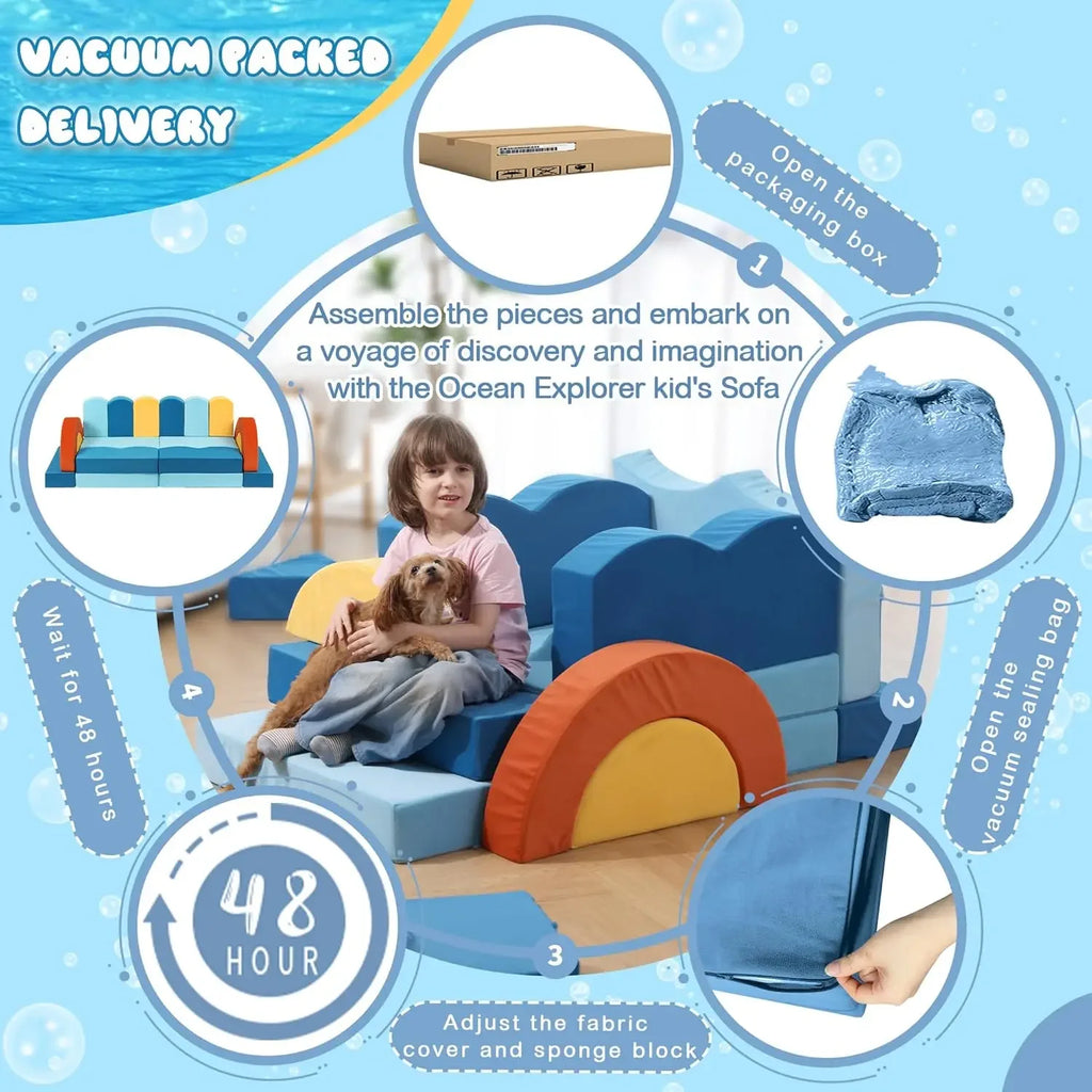 22Pcs Modular Kids Play Couch for Toddler -