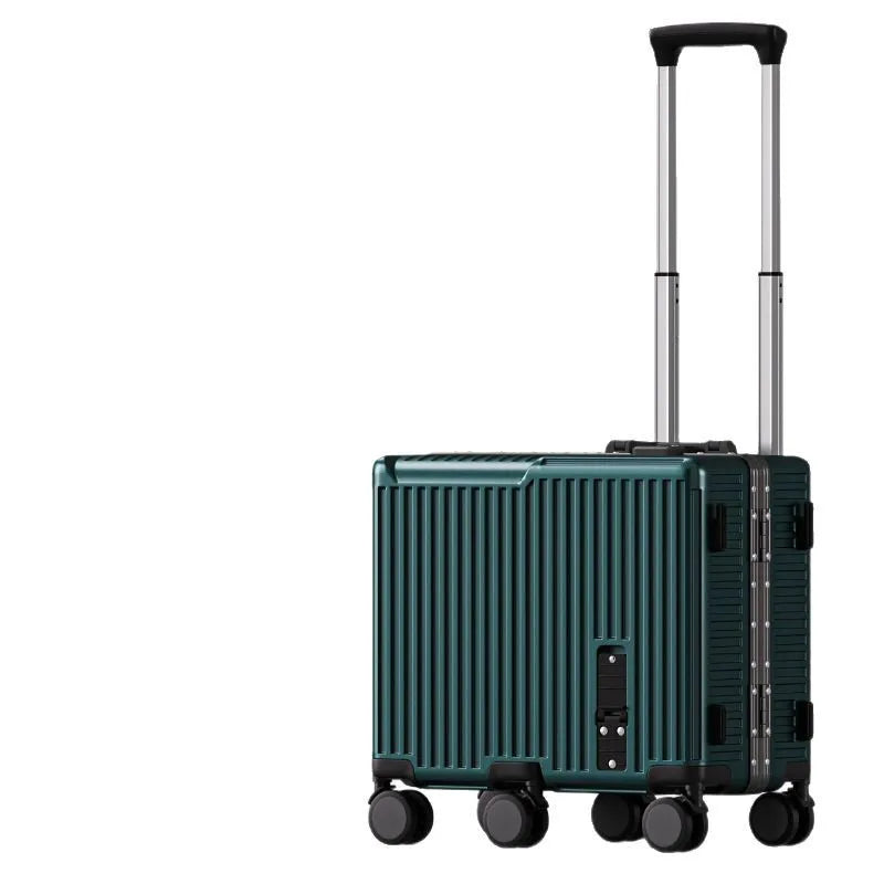 Ride-On Kids' Aluminum-Frame Luggage: 20-Inch Carry-On Rolling Suitcase with Combination Lock for Boys & Girls