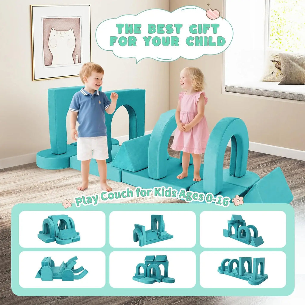 12-Piece Modular Kids Play Couch